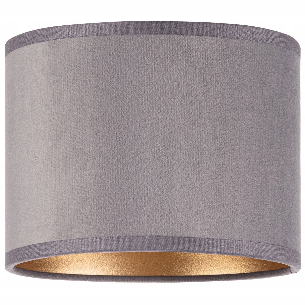 Luxe Velours Lampenkap Rond 16cm Grijs-Goud E27
