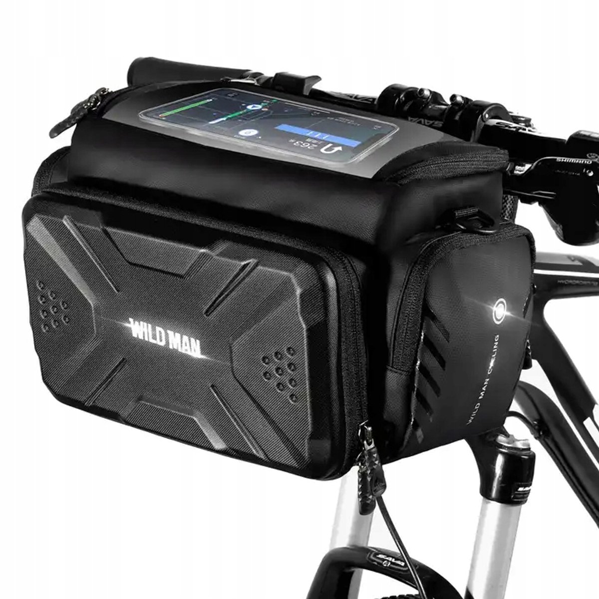 Wildman GS6 Waterdichte Fietstas Stuur 4L met Telefoonhouder
