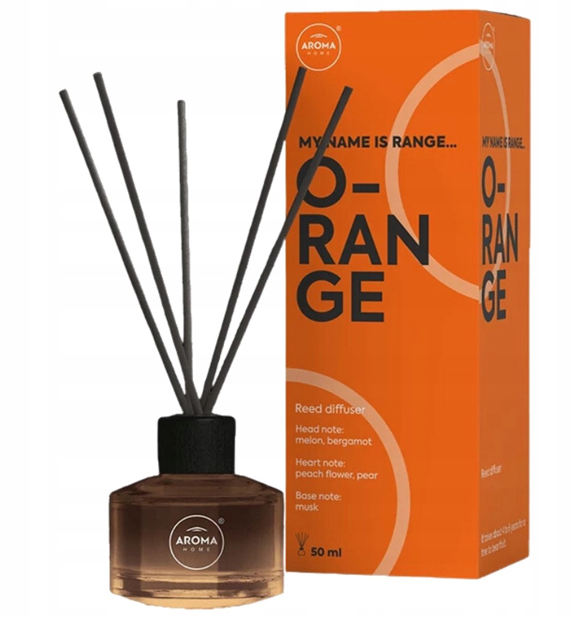 Aroma Home Frutis Sticks 50ml Oranje Geurstokjes - Fruitig en Verfrissend