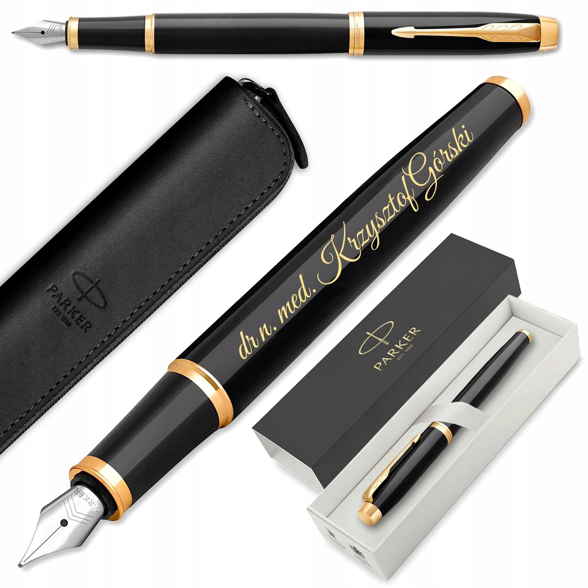 Parker IM Zwart GT Vulpen met Gravure & Luxe Geschenkdoos