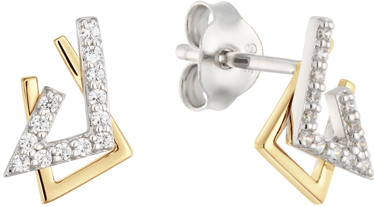 Glow 106.0809.00 Dames Oorbellen - Oorknopjes - Sieraad - Zilver - 925 Zilver - 8 mm breed - 8 mm lang