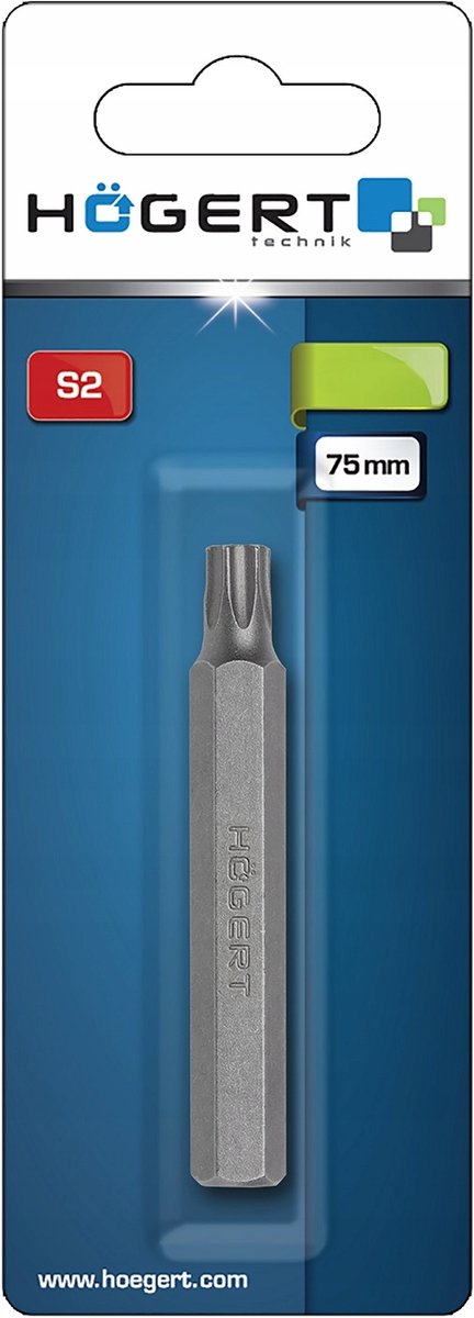 HOGERT Bit Torx T45 x 75 mm, Staal S2