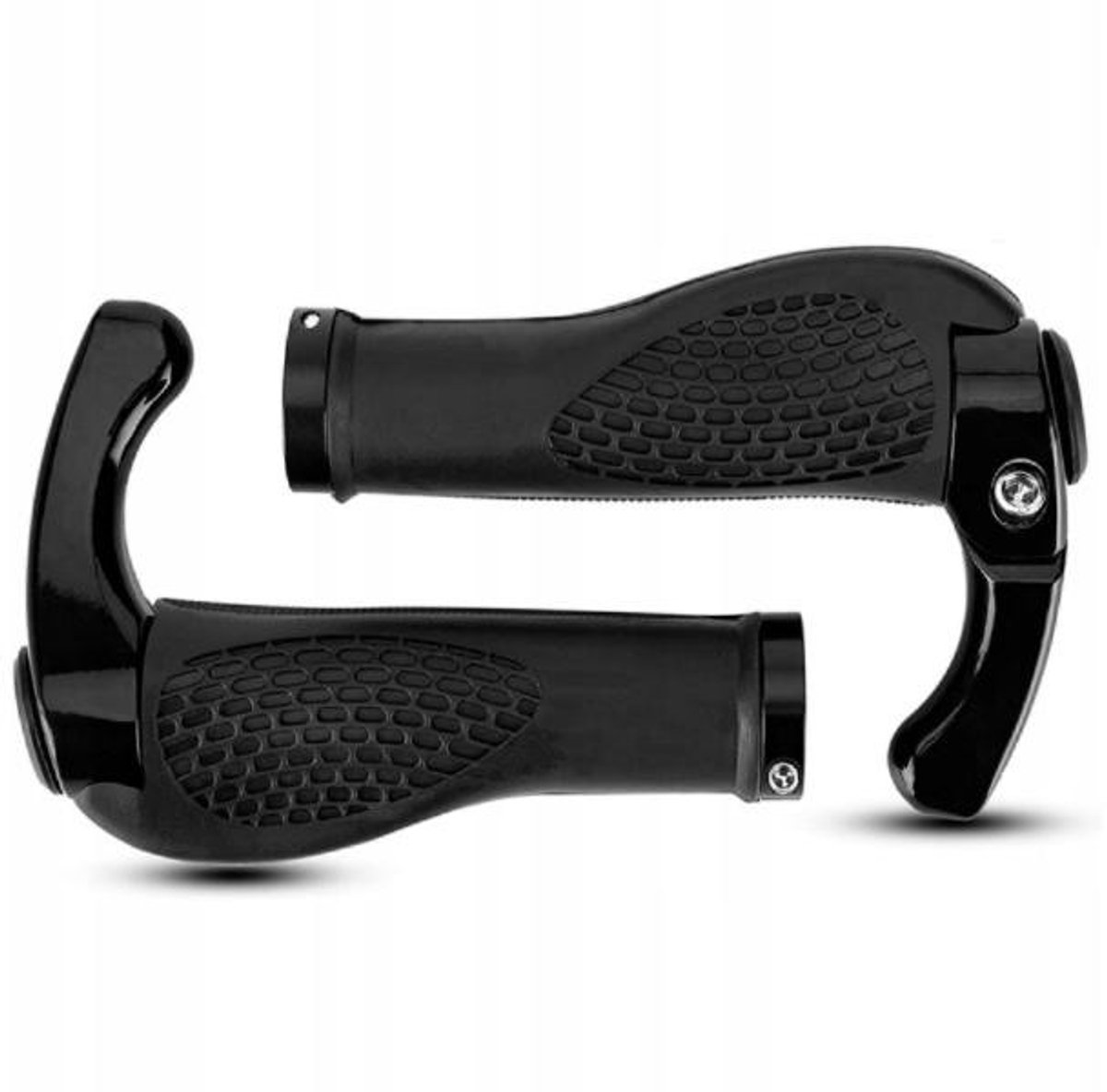 ROXAR MTB Fietsgrepen met Hoorns - Ergonomisch Zwart