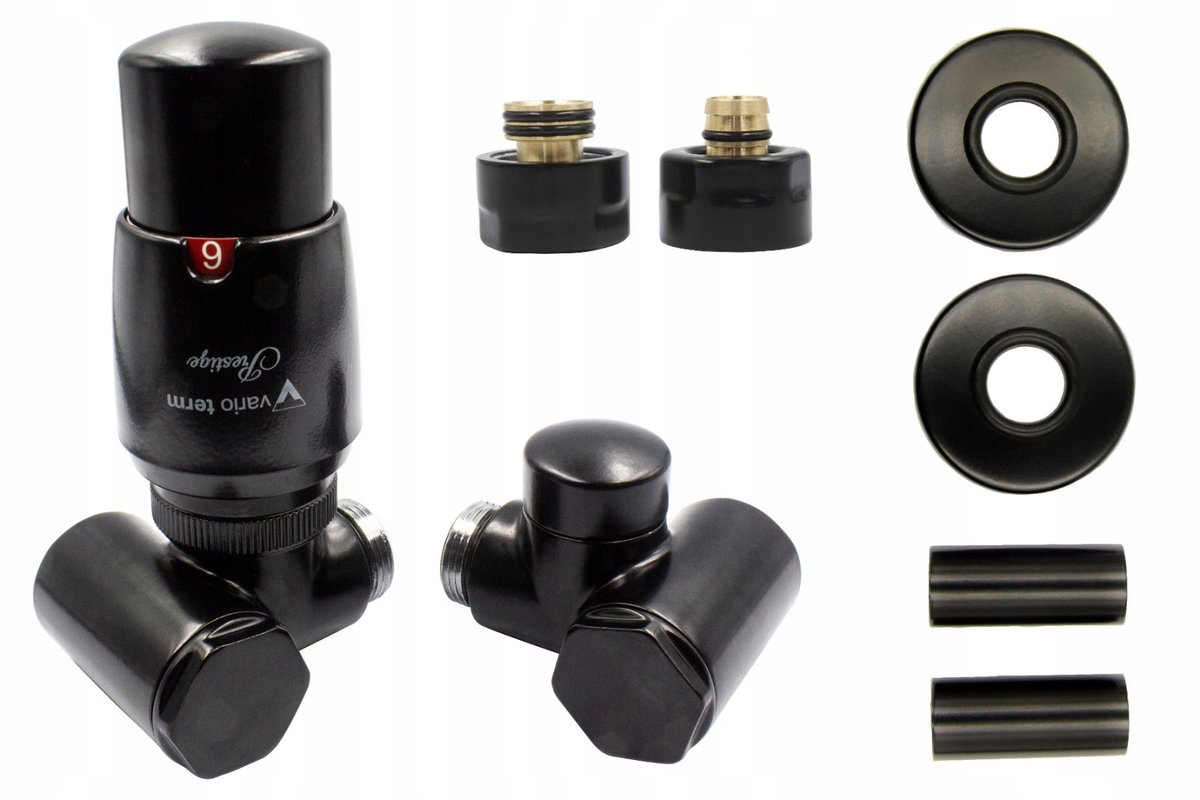Vario Term Integra Thermostatische Radiatorafsluiter Links Mat Zwart Pex