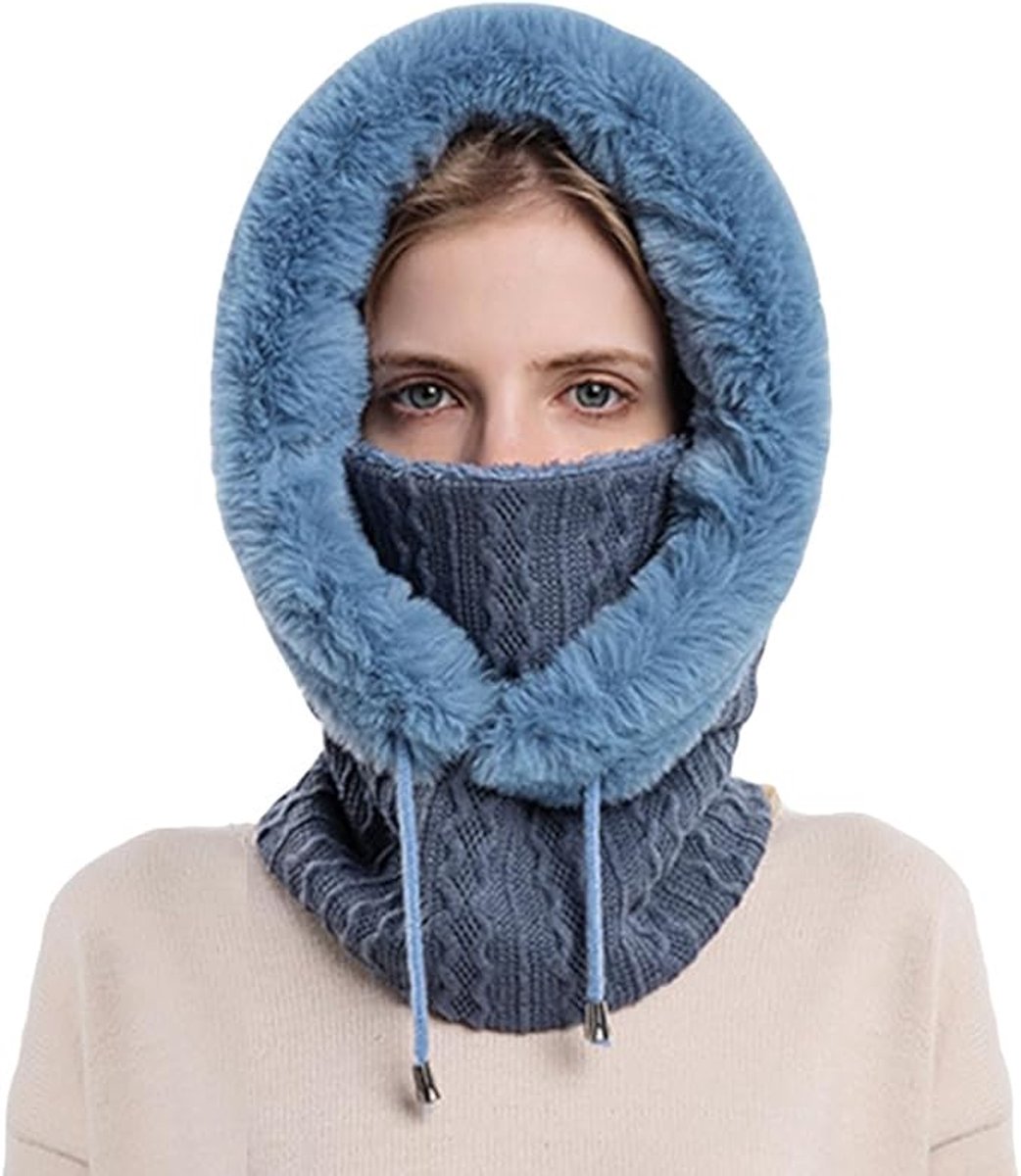 Sander Shop Bivakmuts dames gezichtsmasker winter warm balaclava bivakmuts skimuts bivakmuts gezichtsmasker dames warm balaclava gezichtsmasker winddicht volgelaatsmasker Blauw