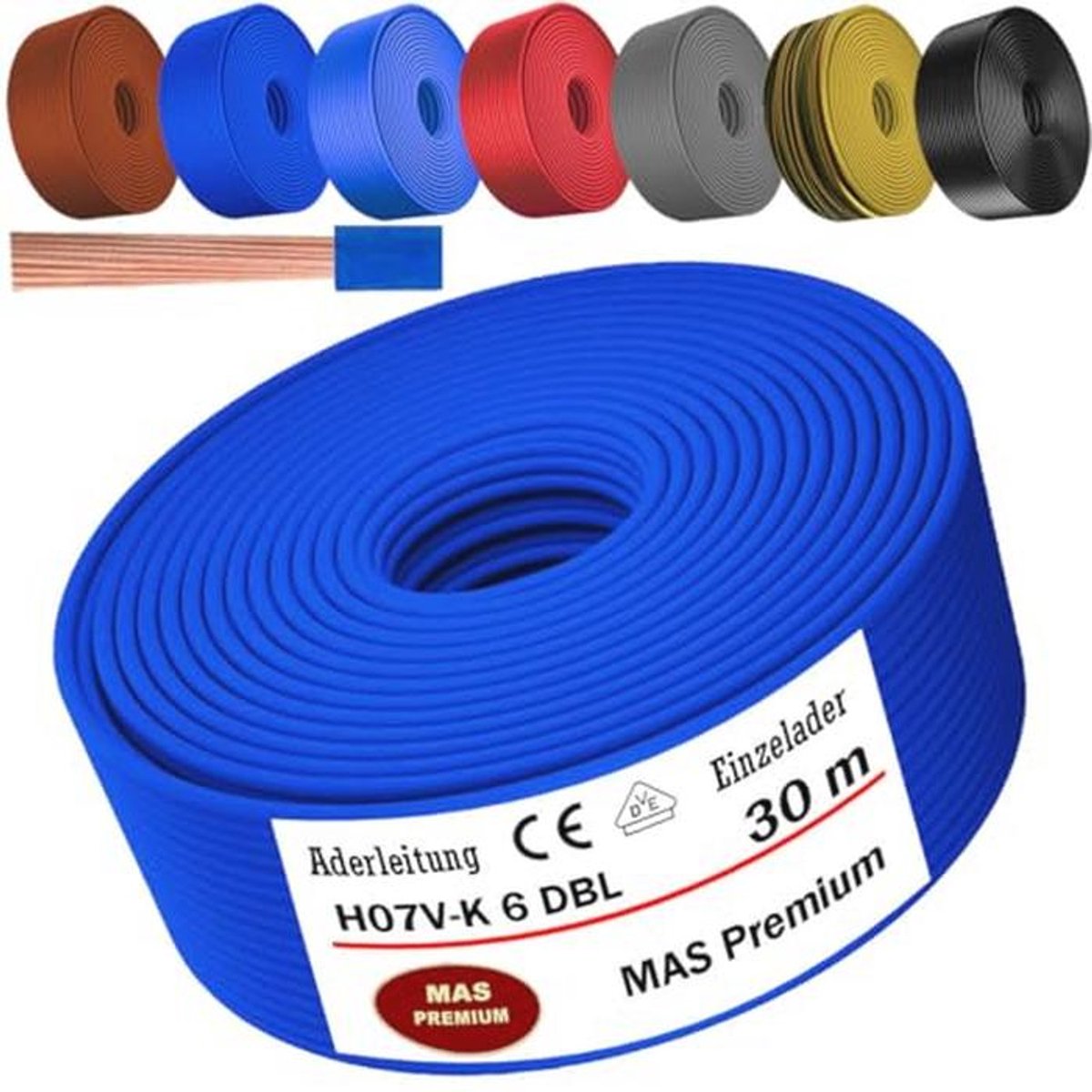 Flexibele Aderkabel H07 V-K - Diverse Lengtes en Kleuren, Flexible Electric Cable for Dry Applications