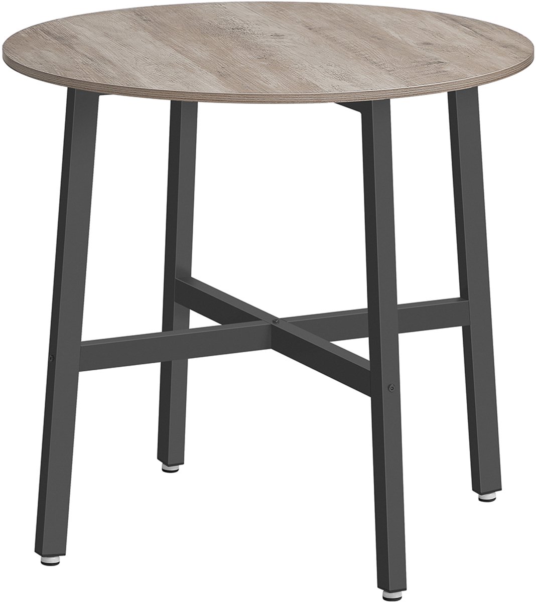 Eettafel – Klein rond model – Greige gevlekt/Inktzwart