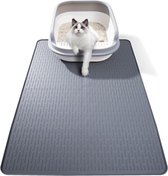 KARAT Kattenbakmat, 61 x 38 cm, waterdichte onderlegger voor kattenbak, kattenmat beschermt de vloer tegen kattenbakvulling, mat kattenbak (Charly) (grijs