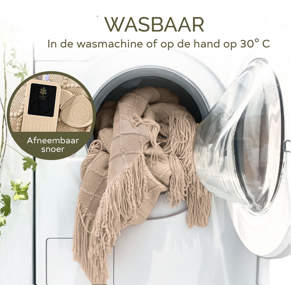 Groenland BOHEM Design Warmtedeken voor de Bank 180 × 130 cm Taupe Dawn | Verwarmde Plaid · Elektrische Deken voor de Bank | Wasbaar · 9 Warmtestanden · Timer met Automatische Uitschakeling — cadeau in Wonen & Interieur - foto 4
