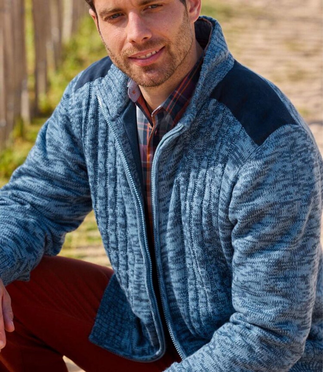 ATLAS FOR MEN - Tricotvest met fleecevoering - Heren - Verkrijgbaar in grote maten - 3XL