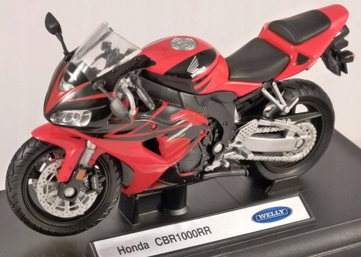 Honda CBR 1000RR Motorfiets Model 1:18 Welly Metaal Rood