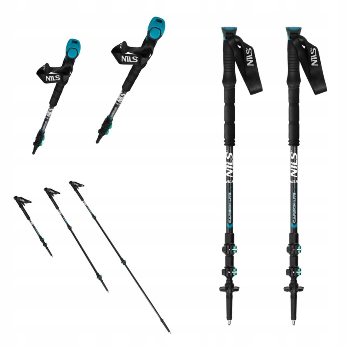 Nils TK8607 Carbon Trekkingstokken Nordic Walking - Verstelbaar