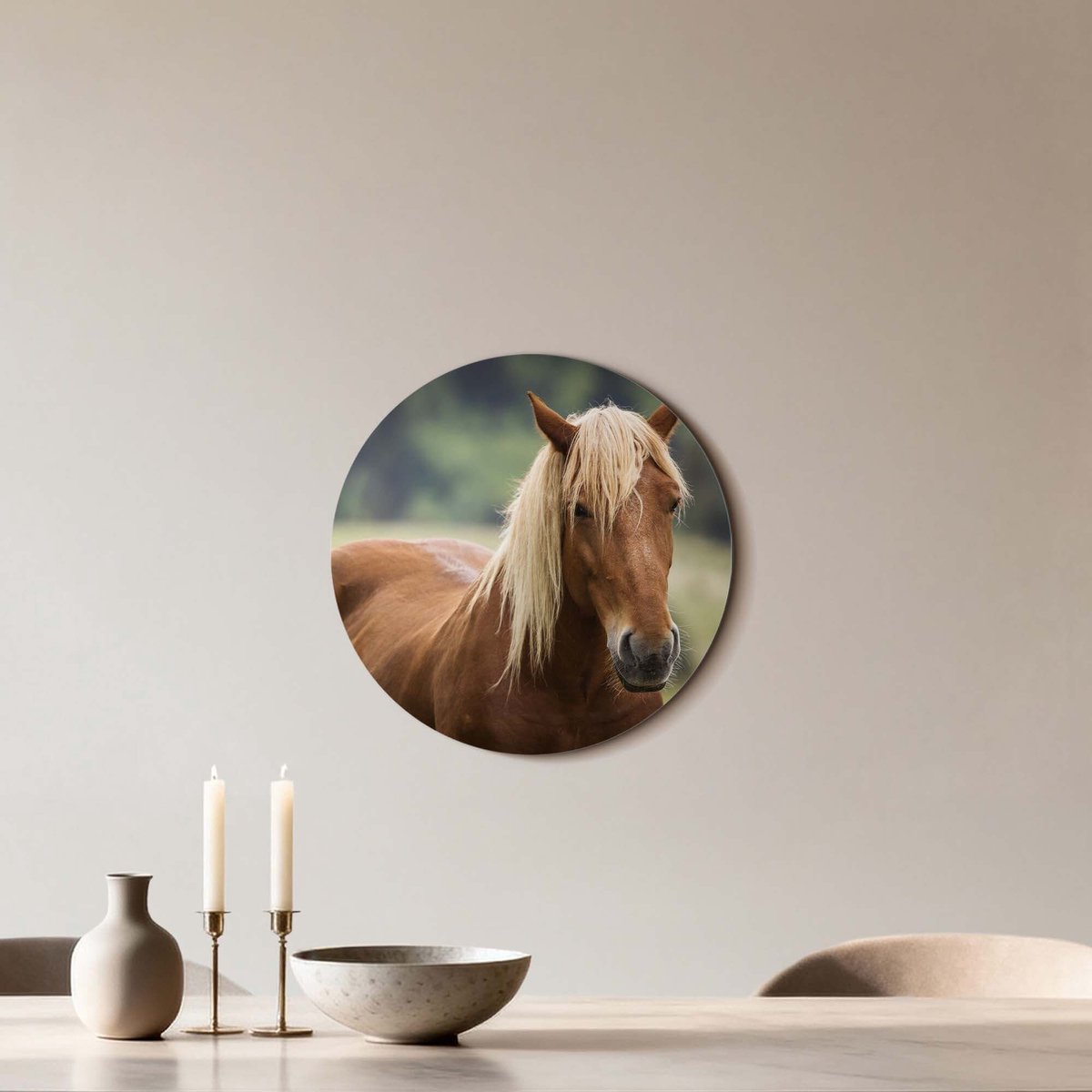 KitchenArt - Golden Whisper - Muurcirkel Binnen - ø 40 cm - Wandcirkel - Mét Ophangsysteem - Wanddecoratie - Muurdecoratie