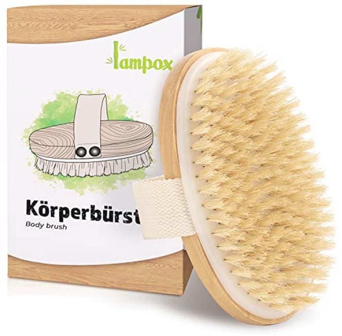 Droogborstel voor lichaamsverzorging - Peeling en massageborstel tegen cellulitis
