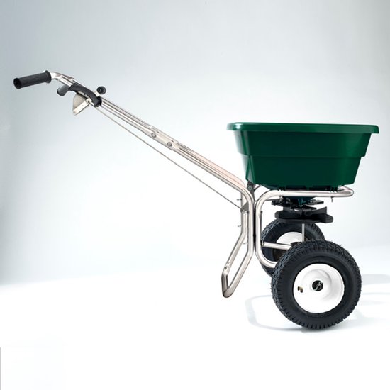 Vikingr Valfather strooiwagen - Roestvrijstaal (RVS) - 40 liter - Geschikt voor graszaad, kunstmest en zout - strooibreedte 600 cm - Inclusief luchtbanden van Vikingr — afbeelding 2