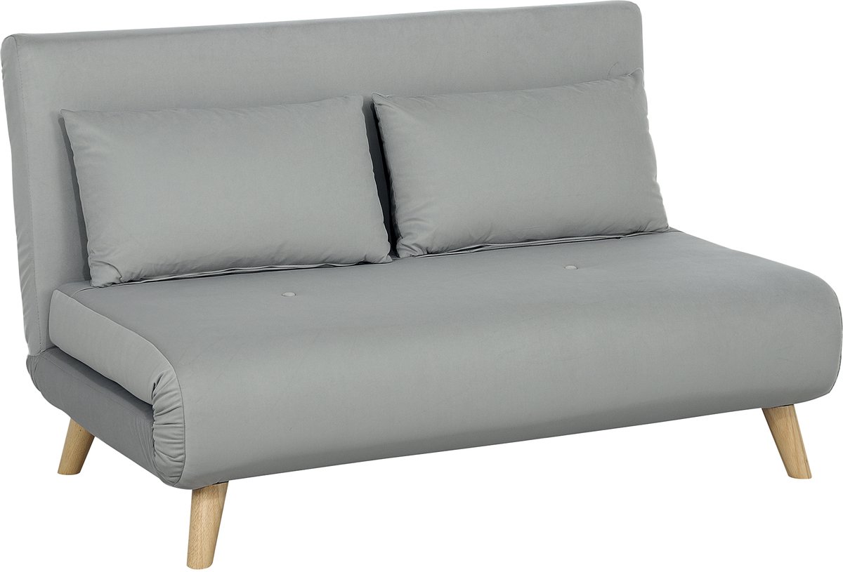 GranMaison Slaapbank - Uitklapbaar - Slaapstoel - Logeerbed - Zetelbed - Slaapfauteuil - Vouwbed - 2 persoons - Zeer comfortabel - Lichtgrijs