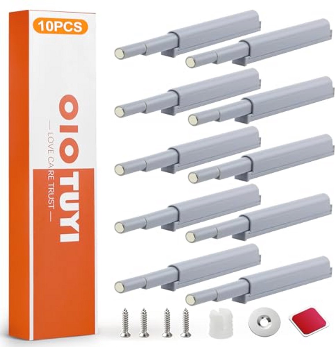 10 stuks magnetische drukdeuropeners voor kast en lade - tip-on ontgrendelingsgrendel