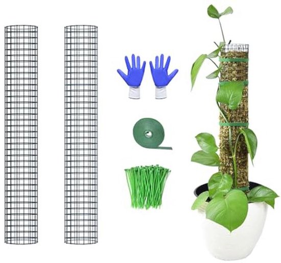 Foto: Moss pole voor klimplanten set van 2 24 inch stokken voor monstera en sphagnum mos