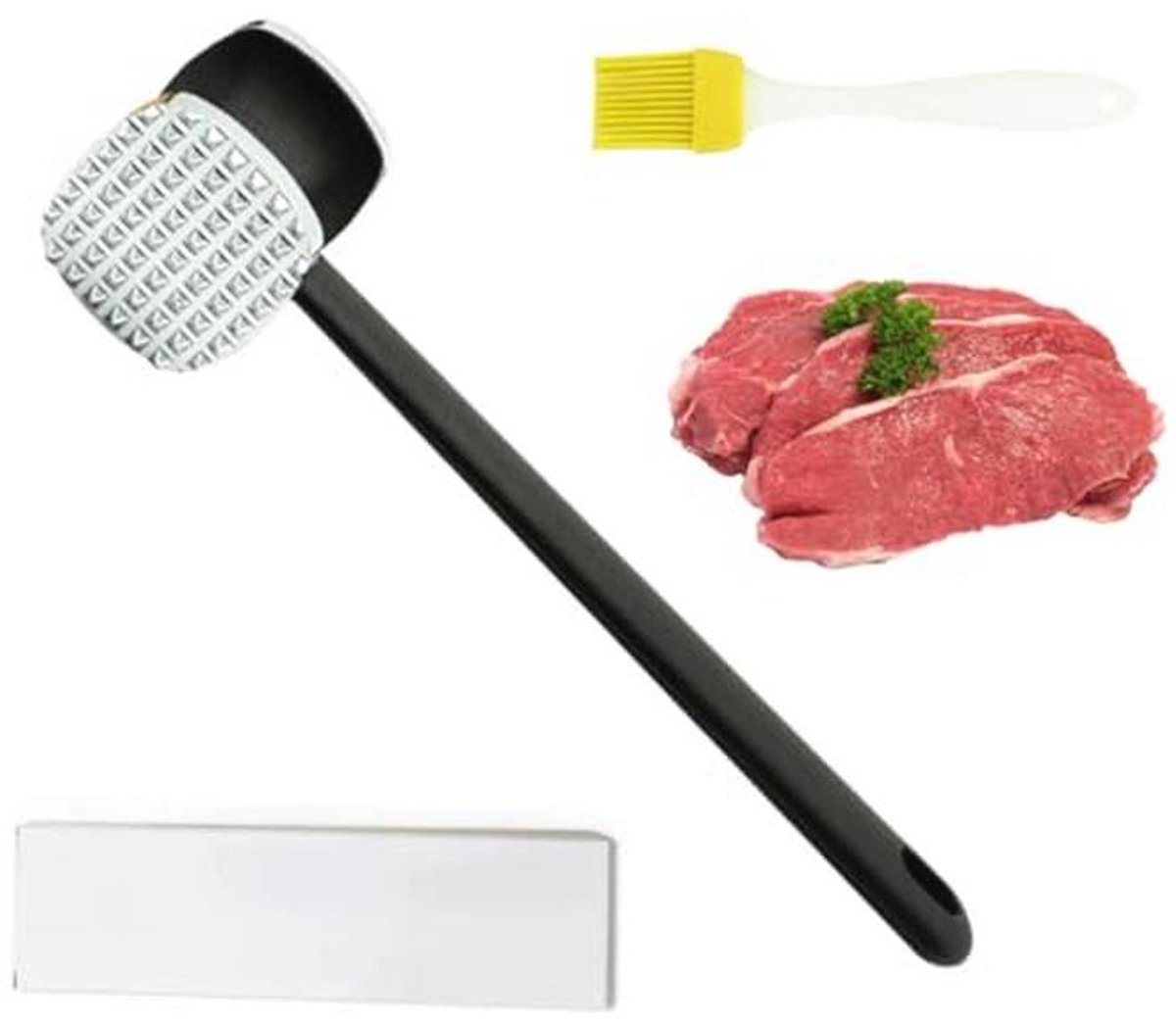 Dubbelzijdige Vleeshamer van Roestvrij Staal - Vaatwasmachinebestendig Keukengereedschap voor Steak en Kip