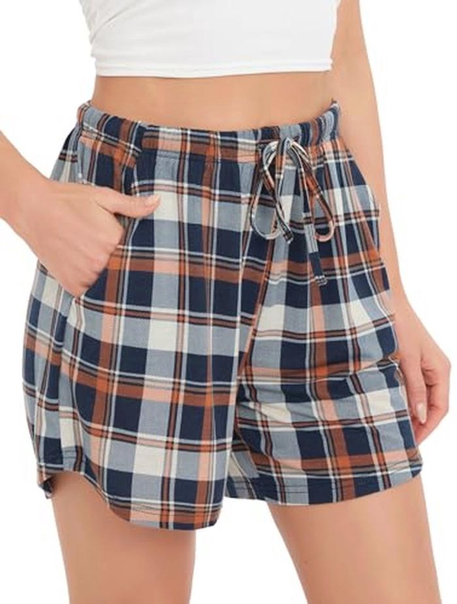 Dames Pyjamabroek Korte Lounge Broek Katoen Casual