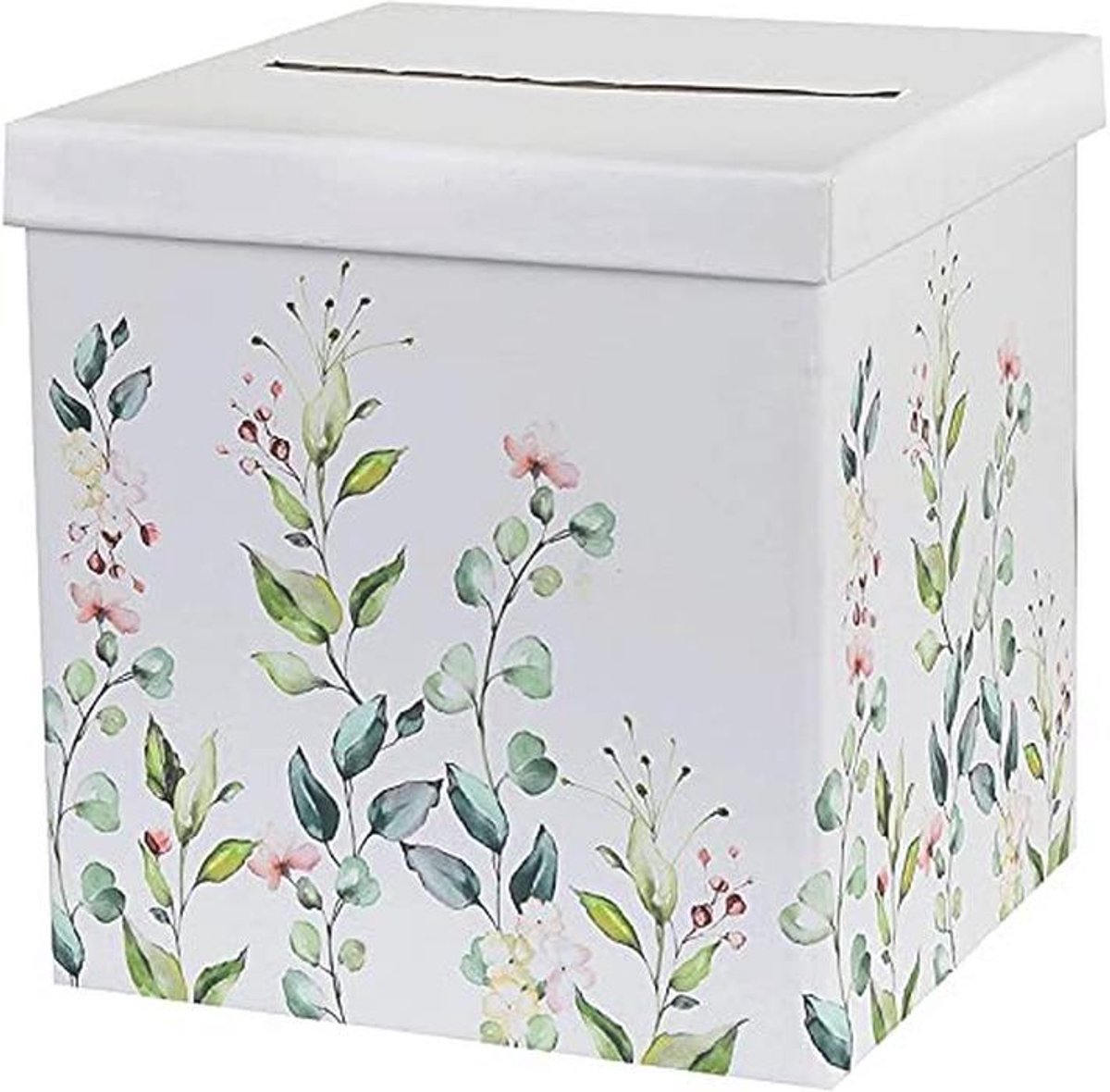 Geld-Box Envelop Kist Huwelijkspost met Botanische Bloemen en Eucalyptus