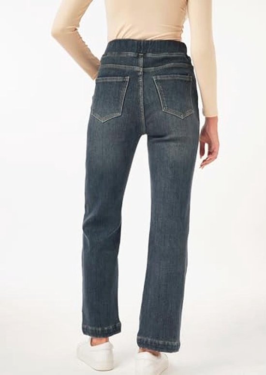LaiEr Fleece gevoerde wijde pijpen jeans voor dames Hoge taille thermische jeans Dikke dames sport yoga rechte pijpen Hoge elasticiteit casual denim broek Winter warm met zakken.(DonkeBlauw,XL LaiEr Fleece gevoerde wijde pijpen jeans voor dames Hoge taille thermische jeans Dikke dames sport yoga rechte pijpen Hoge elasticiteit casual denim broek Winter warm met zakken.(DonkeBlauw,XL