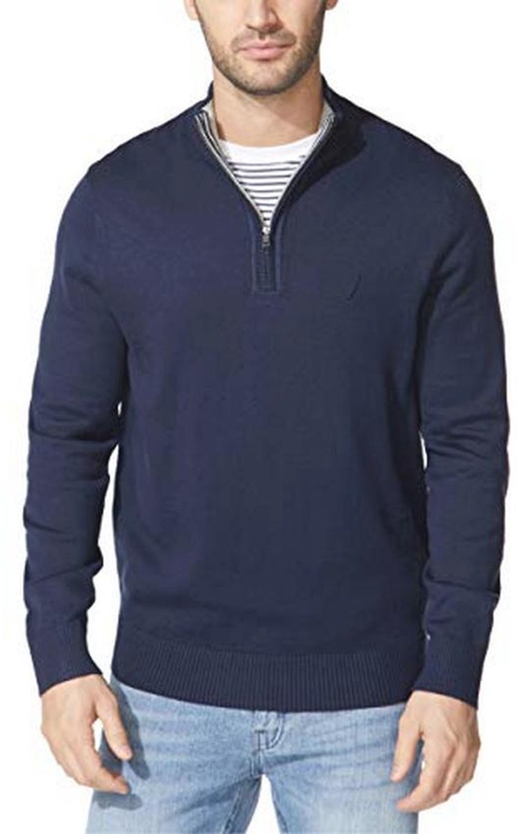 Heren Quarter-zip Trui - Stijlvolle Katoenen Gebreide Trui voor Casual en Formele Kleding