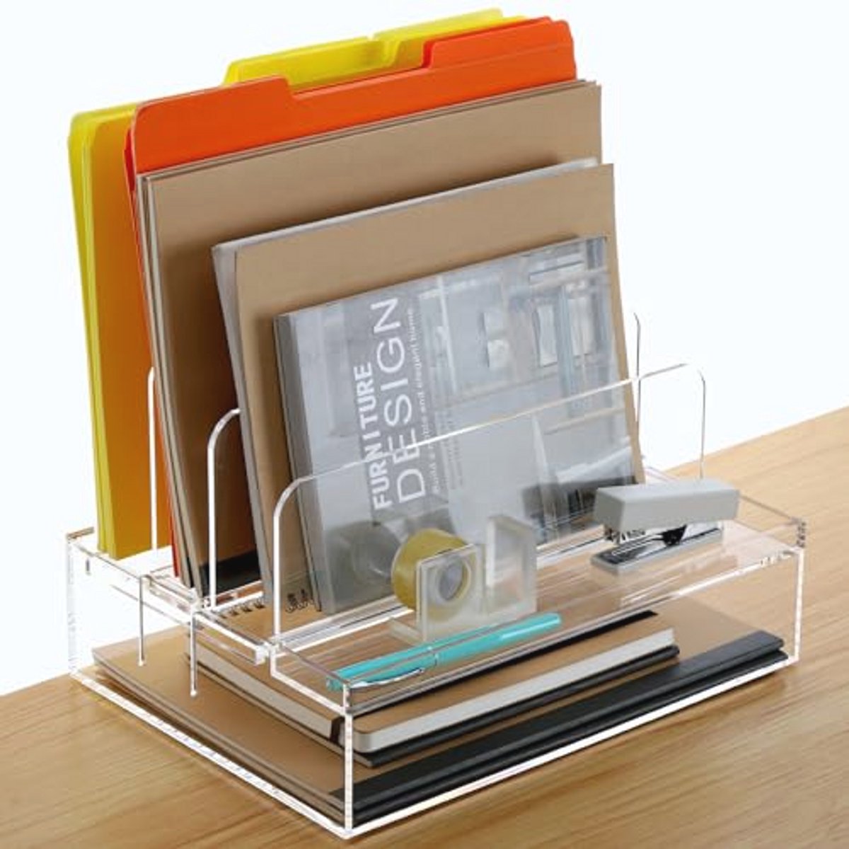 Acryl Bureau Organizer en Kantooraccessoires voor Sleutel en Documenten