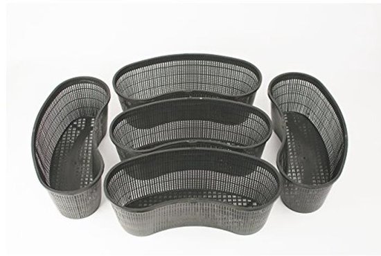 Ovale en Niervormige Plantenmanden voor Vijver en Tuin - Set van 5 - Kunststof Waterplanten Mand