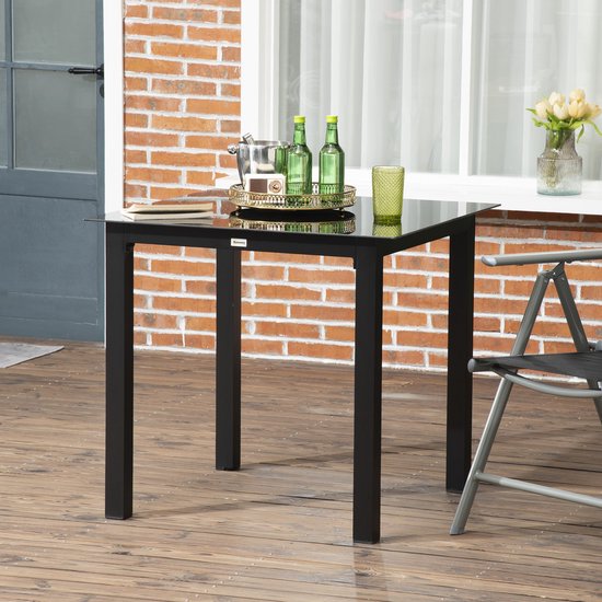 Opvouwbare Ronde Bijzettafel Van Glas En Metaal Voor In De Tuin Salontafel Kleine Balkontafel Weerbestendig En Gemakkelijk Te Onderhouden Voor Op Het Balkon In De Tuin Op Het Terras Of In De Woonkamer