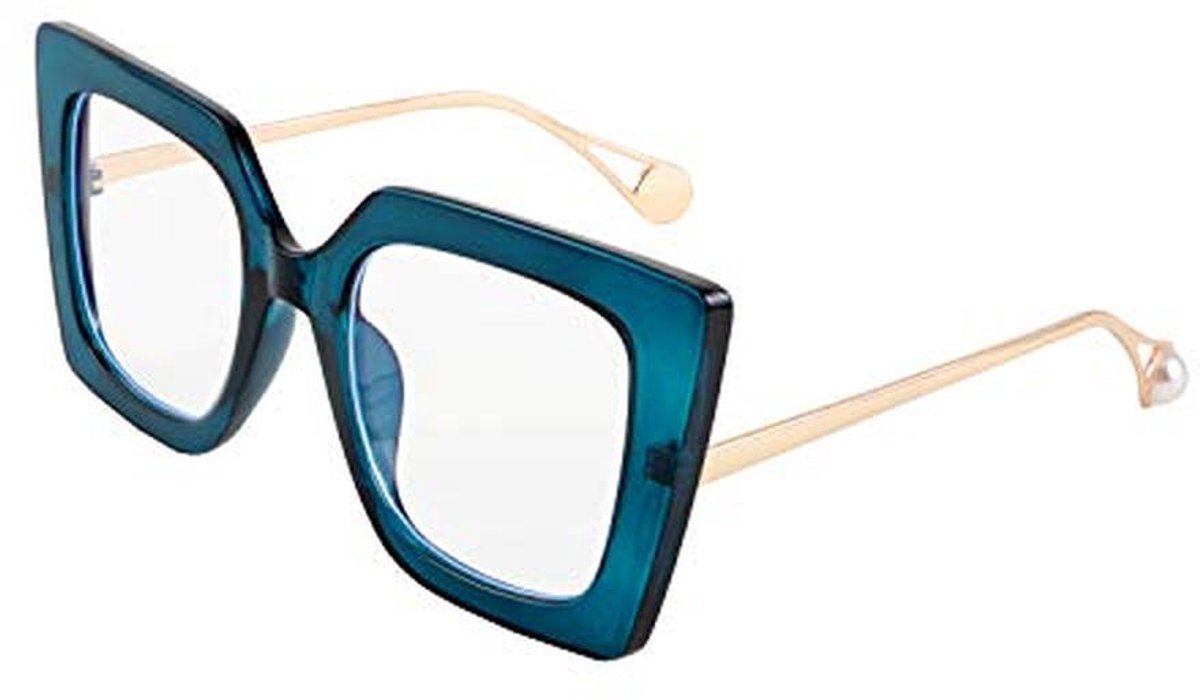 Vintage Blauwe Lichtfilter Bril voor Dames - Grote Computer en Gaming Bril