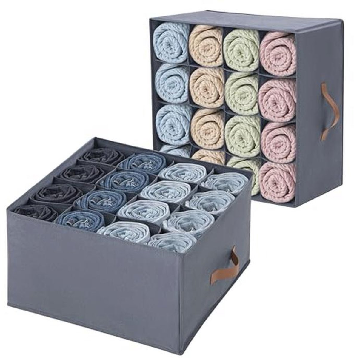 Kledingkast organizer - Opbergdozen voor jeans en kledingladeverdelers met 16 cellen