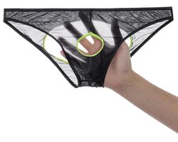 Heren Sexy Tanga Ondergoed met Doorzichtig Gaas en Elastische Tailleband