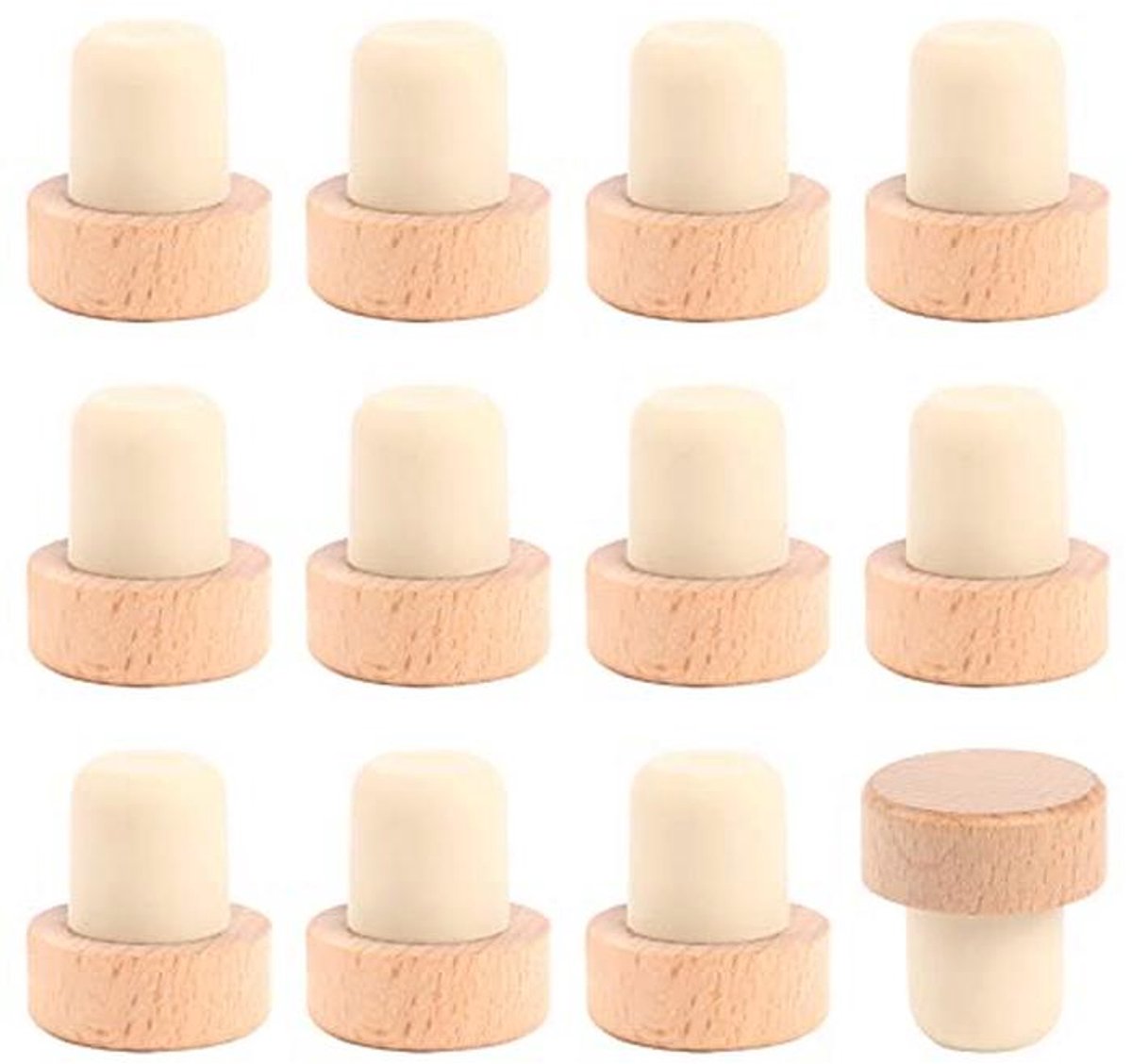 12 Stuks Houten Flessendoppen Voor Wijn en Bier
