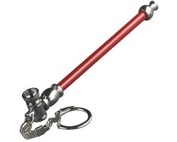 Metalen pijp met sleutelhanger - 12 cm roestvrijstalen tabakspijp voor onderweg