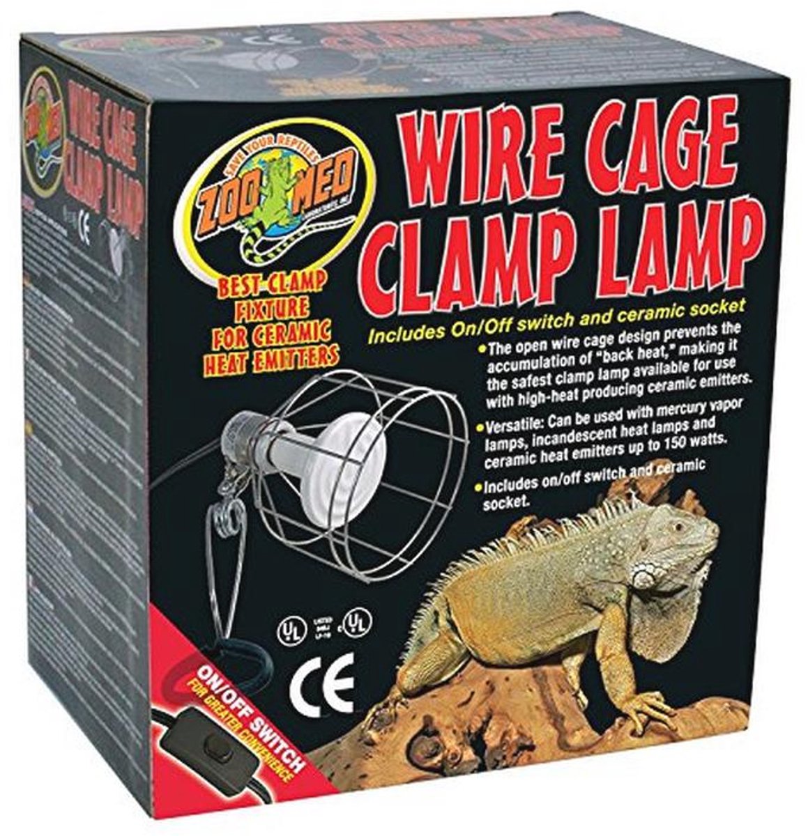 Vernieuwbare Klamplamp voor Terrarium met Beschermrooster - Max. 150 W