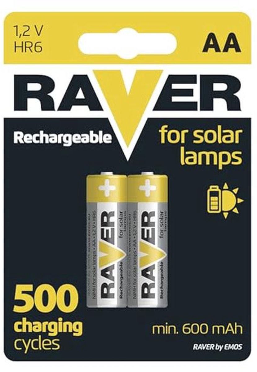 Oplaadbare AA Mignon Accu's voor Zonnelampen - 2 Stuks, 1,2V, 600mAh
