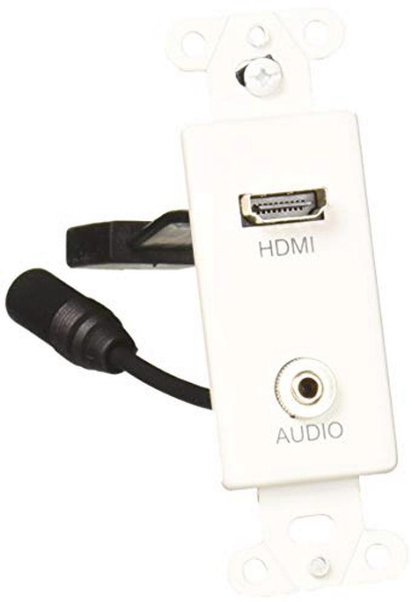 HDMI en 3.5mm Audio Wandplaat - Enkele Bende Muurplaat voor In-Wall Bekabeling
