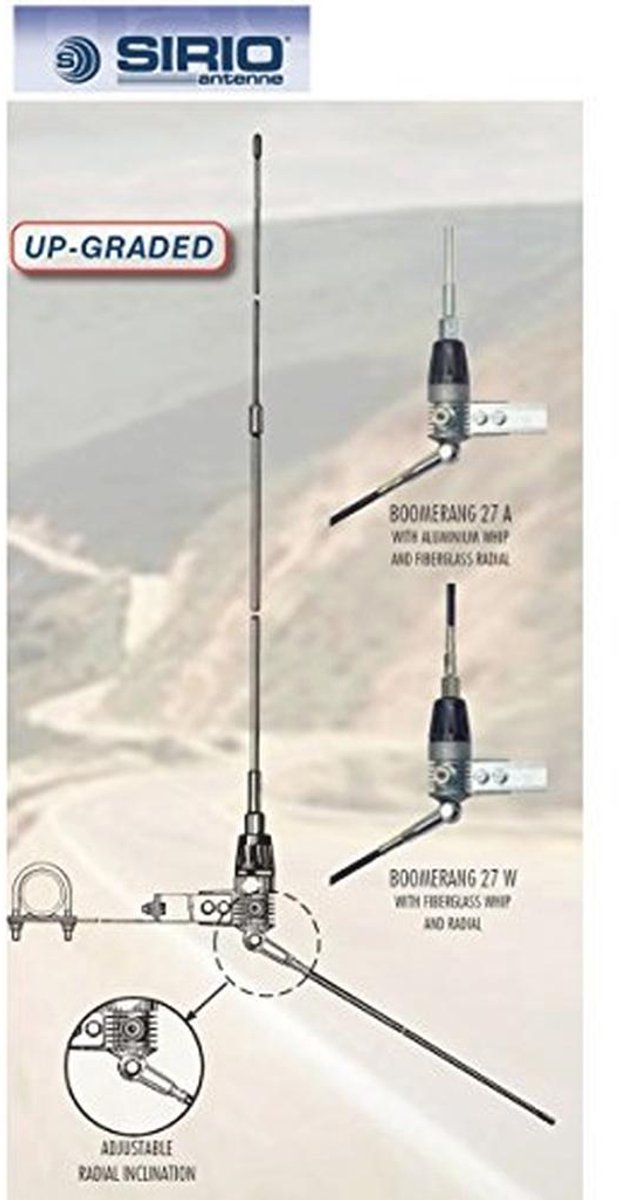 Boomerang antenne C.B. 27 MHz voor balkon