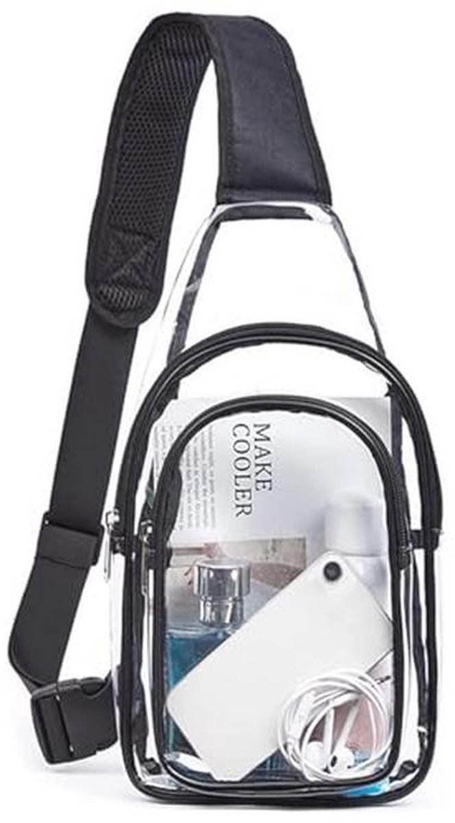 Doorzichtige Draagtas voor Mannen en Vrouwen - Waterdichte Crossbody Schoudertas met Verstelbare Riem