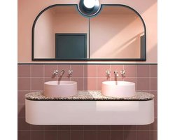 Alwayspon 25 stuks x 20 cm/8 inch tegelsticker, roze getextureerde zelfklevende plaktegelstickers voor overdracht van tegels voor badkamer keuken, spatwand voor fornuis, beschermfolie verwijderen en