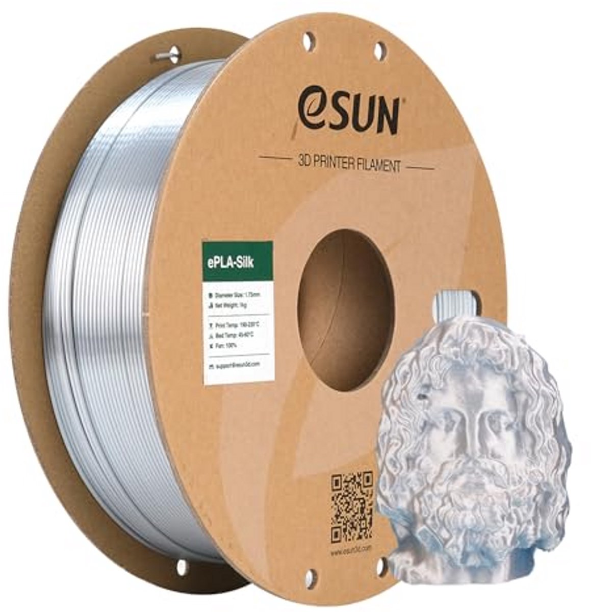 Metallic PLA Filament 1.75mm - Zilver, Hoogwaardige 3D Printer Filament voor Gedetailleerde Afdrukken