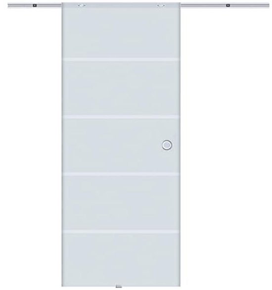Porta Scorrevole In Vetro Satinato Homcom – Modello 2, Larghezze 775/900/1025 X 2050 Mm, Per Interni Moderni
