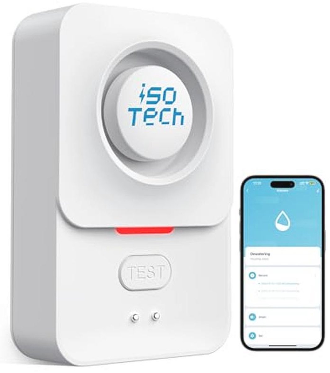 Slimme Waterdetector WiFi met 120dB Alarm en Tuya App - Waterproof en Eenvoudige Installatie voor Huizen