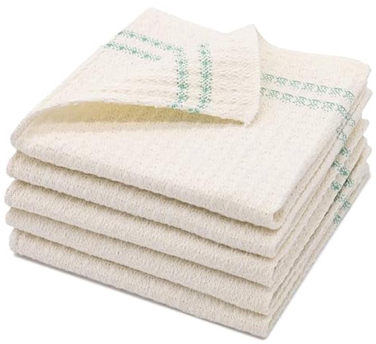 Set van 5 katoenen schuurdoeken 35x40 cm - Beige