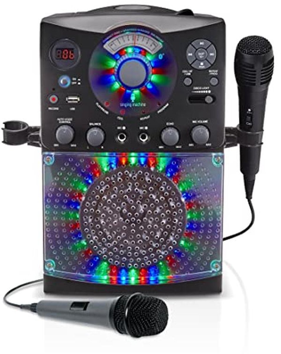 Karaoke Systeem met Bluetooth Verbinding, LED Lichten, Microfoon en USB