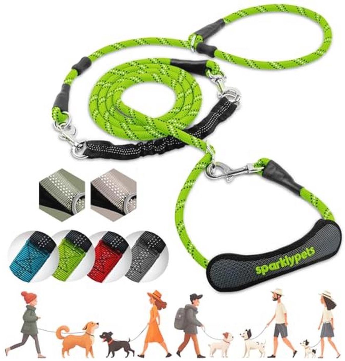 Multifunctionele Bungee-Handsfree Hondenriem - Crossbody en Heupriem voor Middelgrote en Grote Rassen