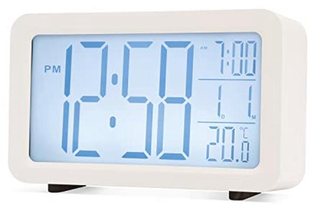 Moderne Digitale Wekker met Groot LCD-Display en Superbrite Verlichting