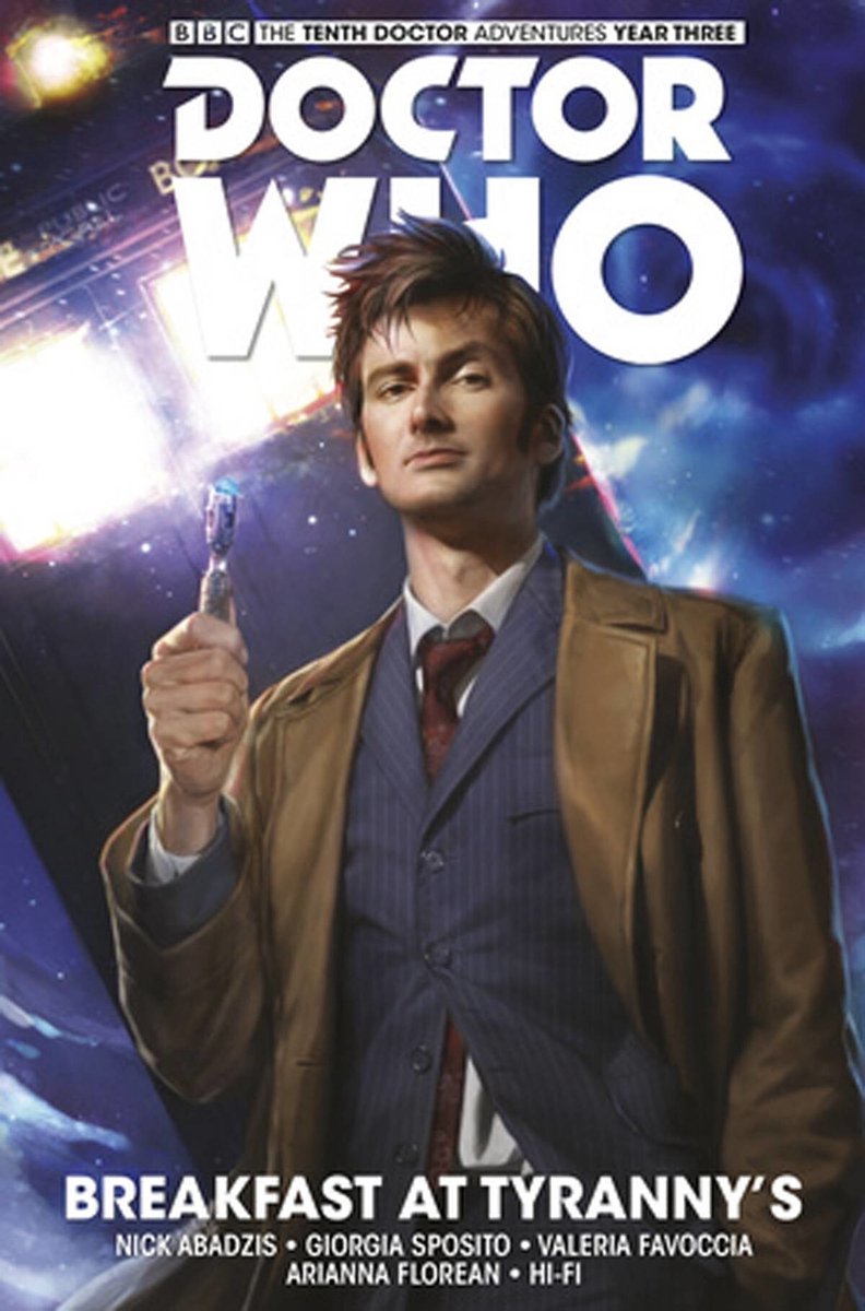 Omslag van Doctor Who - The Tenth Doctor: Facing Fate Volume 1: Breakfast at Tyranny's