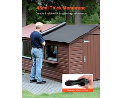 EPDM Dakbedekking - Dakfolie - Afmeting 6,096 x 7,62 m - Dikte 1,14 mm - Waterdicht en Weerbestendig - Voor Dak, Carport & Vijver - Duurzaam